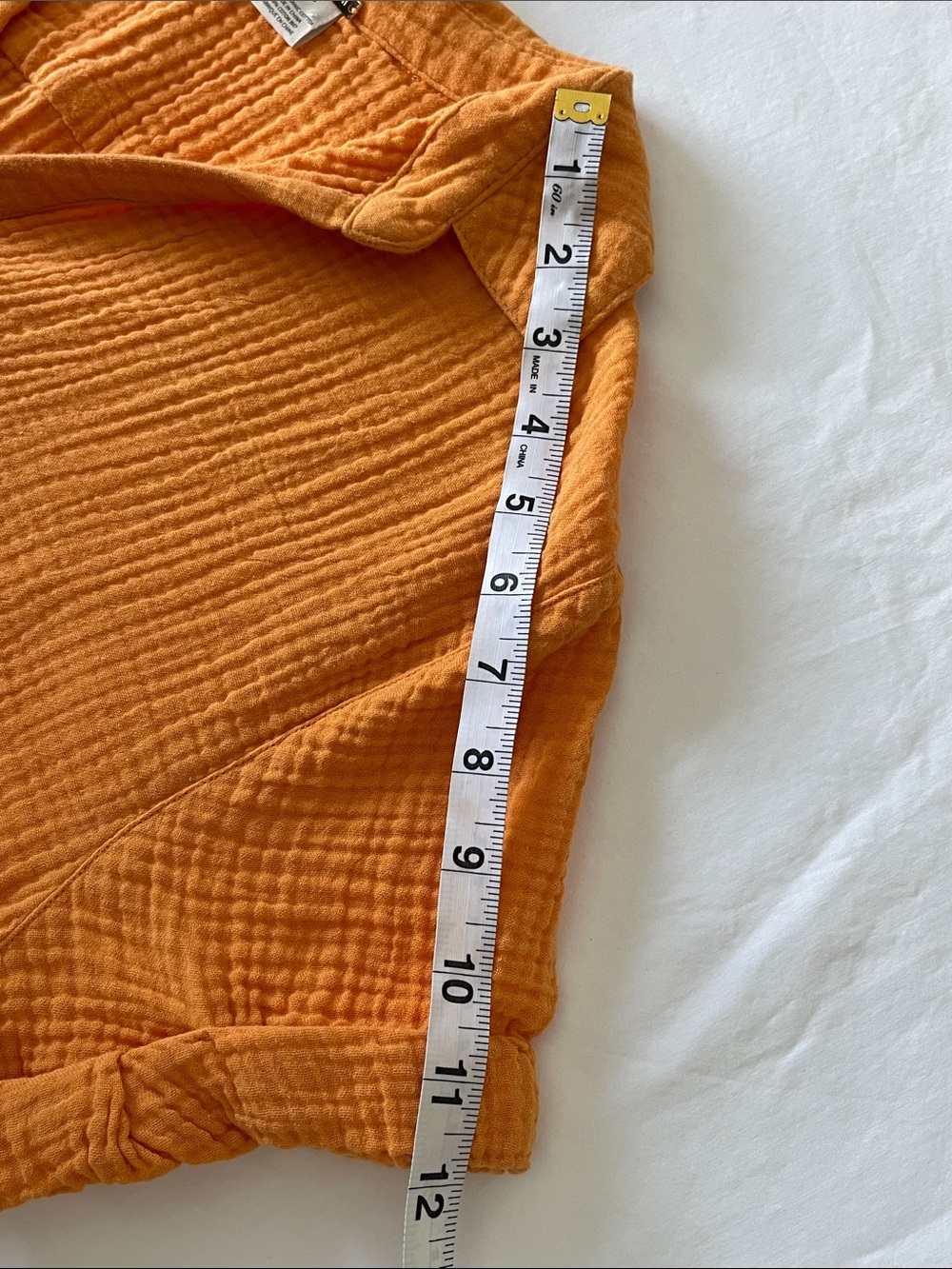 Magaschoni Short Sleeve Top 100% Organic Cotton Gauze Apricot Size S Resortwear - Picture 7 of 8